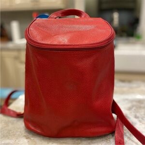 Vintage 90s LONGCHAMP BACKPACK Red Bucket Style